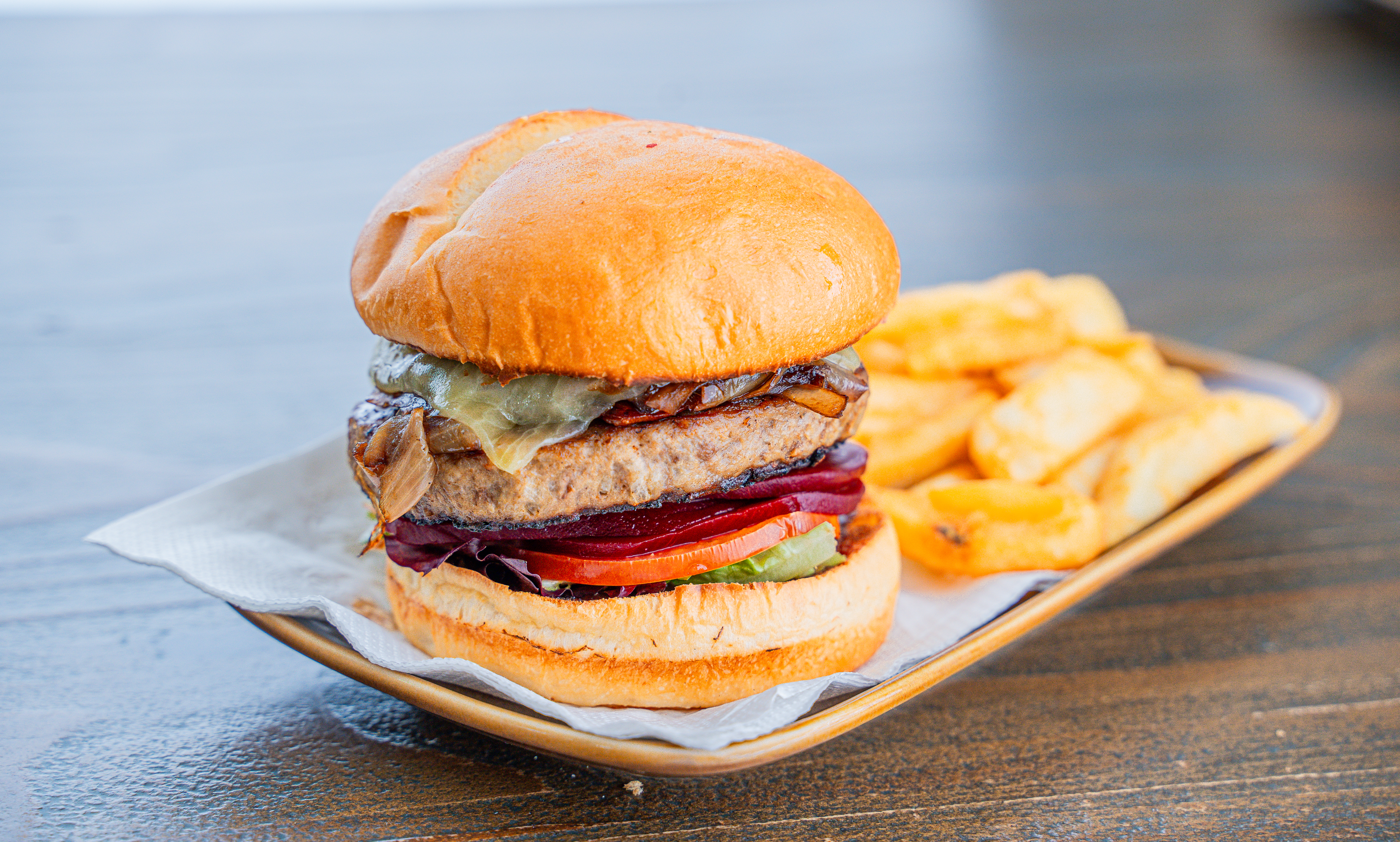 Angus Beef Burger with bacon and cheese